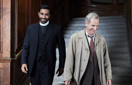Alphy Kottaram (Rishi Nair), Geordie Keating (Robson Green) in 'Grantchester' Season 10