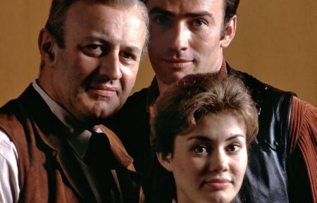 Lee J. Cobb, Roberta Shore, and James Drury in The Virginian